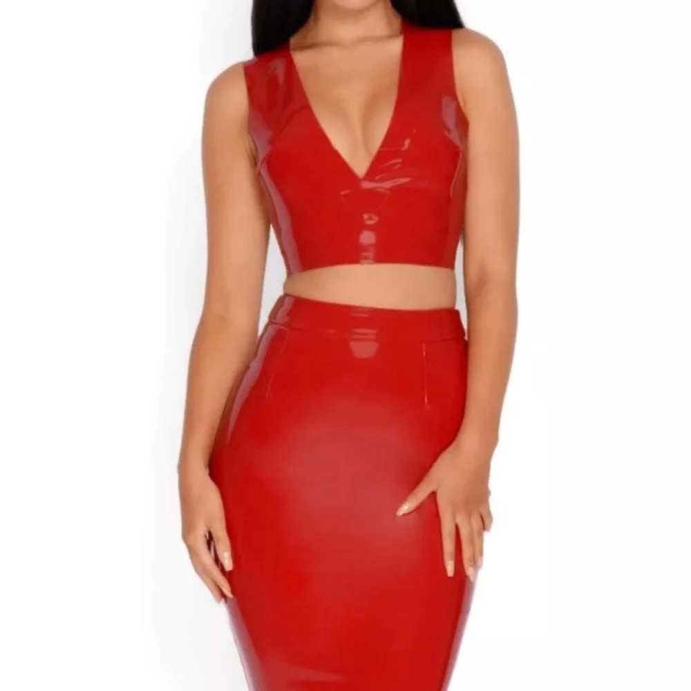 Pretty little things red top and skirt